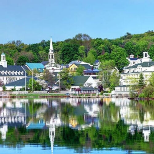 Downtown Meredith NH by the lake where Smith River provides HVAC services
